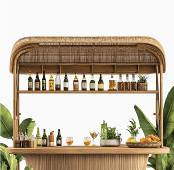 Outdoor Kitchen with a Bar