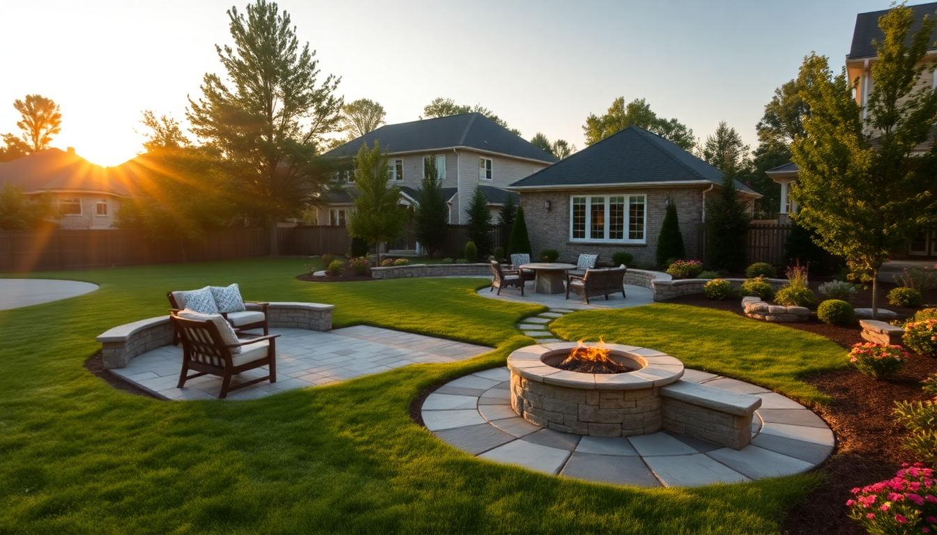 Beautifully designed backyard in Oakland County