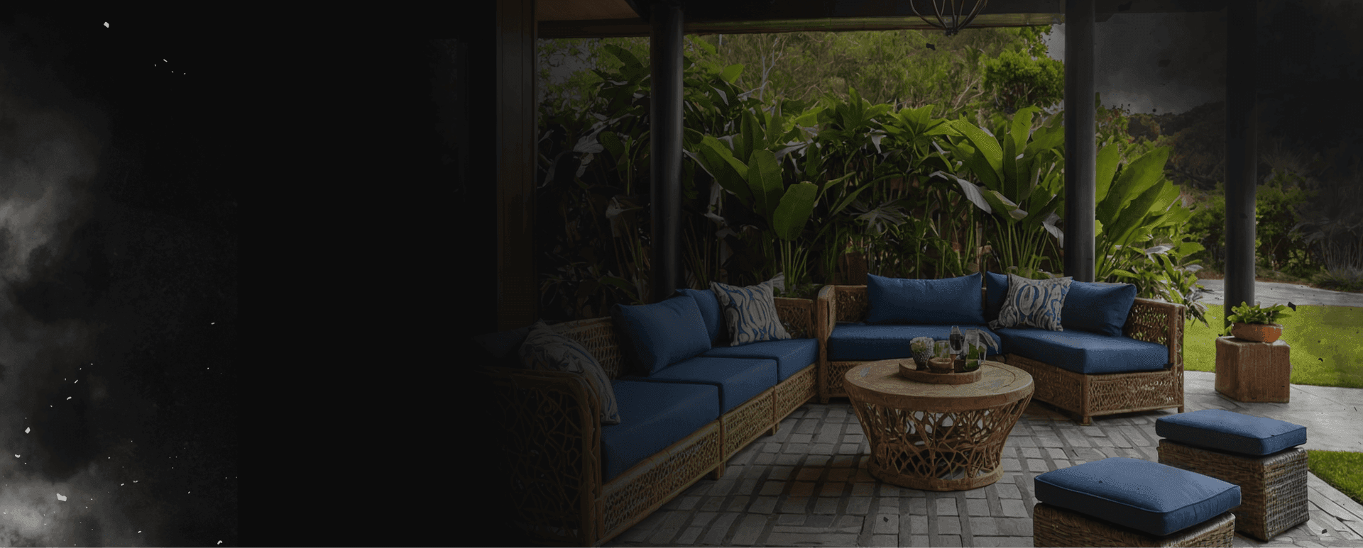 Custom paver patio construction with outdoor furniture